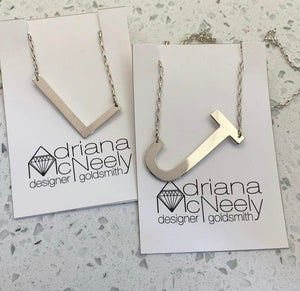 Large Letter Necklace | Adriana McNeely Designer & Goldsmith