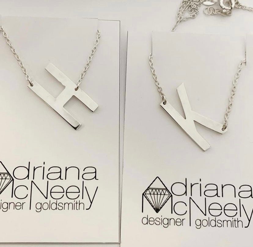Large Letter Necklace | Adriana McNeely Designer & Goldsmith