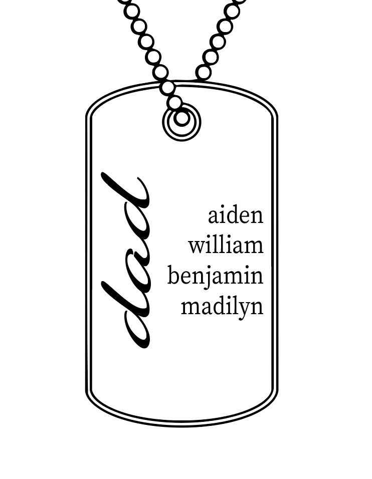 Army tag sterling silver