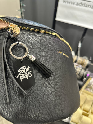 K-Pop Demon Hunters Bag Charm – Saja Boys vs HUNTR/X (Black Stainless Steel)