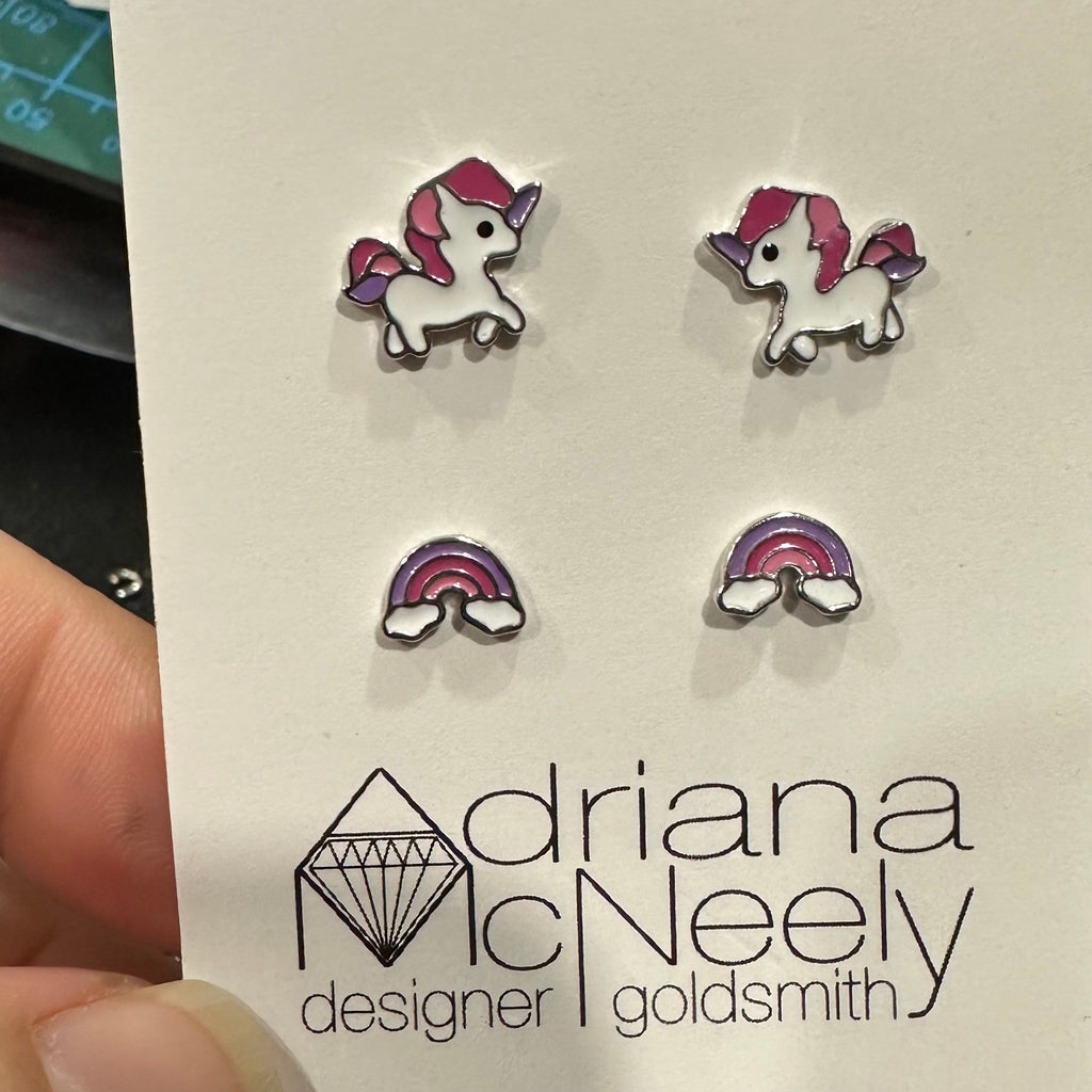 Unicorn and Rainbow earrings : 2 pairs