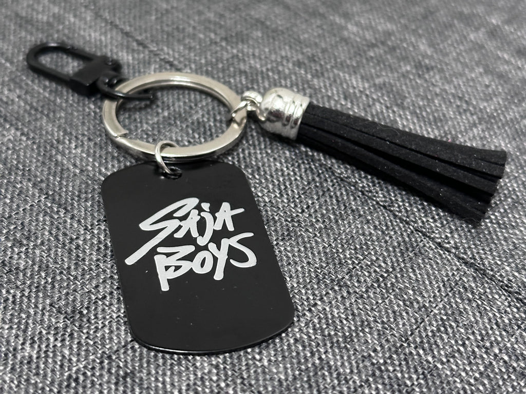 K-Pop Demon Hunters Bag Charm – Saja Boys vs HUNTR/X (Black Stainless Steel)
