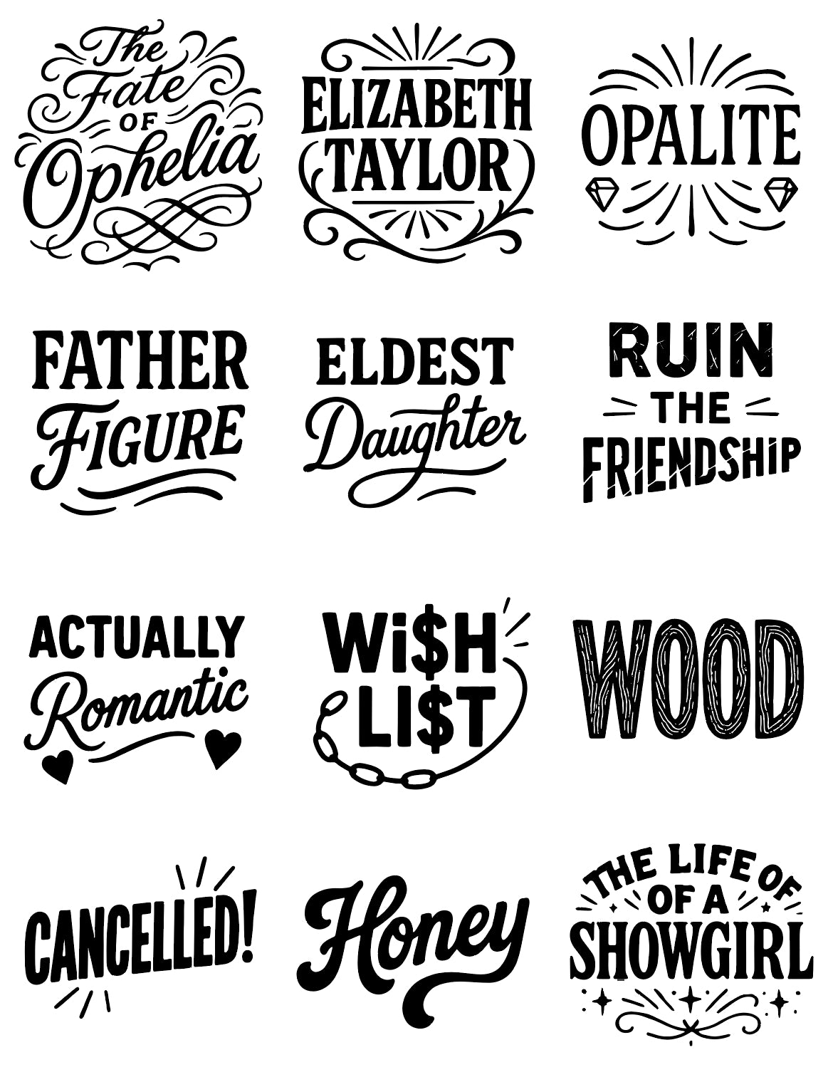 The Life of a Showgirl Bag Charms | Song Tags, Taylor Swift Laser Engraved Merch