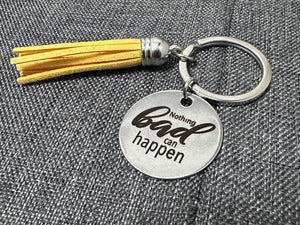 “Nothing Bad / Only Good” Bag Charm – Stainless Steel with Tassel