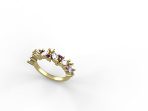 Custom ring - diamond and alexandrite