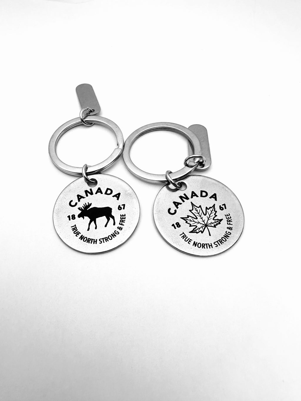 True North Strong & Free Keychains