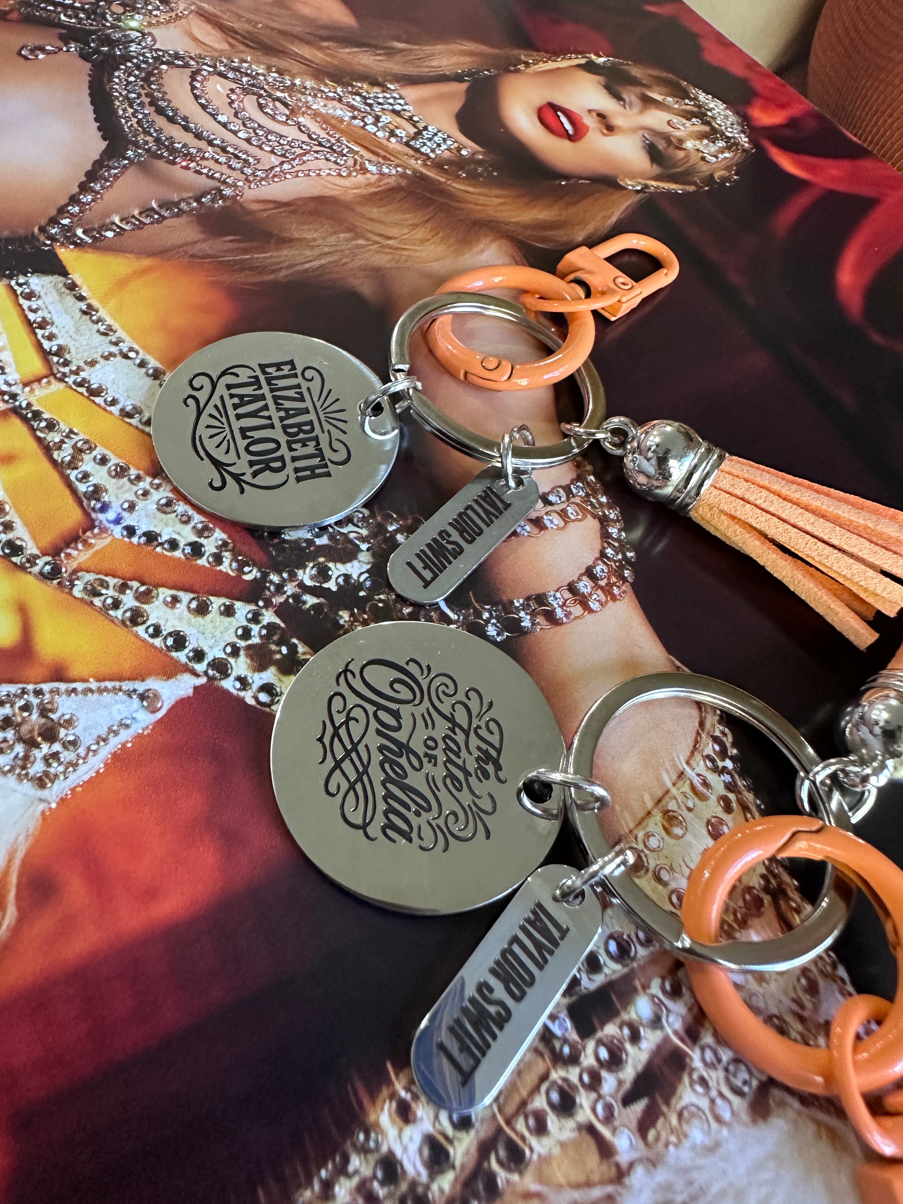 The Life of a Showgirl Bag Charms | Song Tags, Taylor Swift Laser Engraved Merch