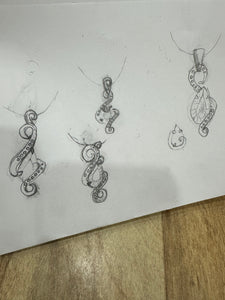 Custom Ursula pendant on chain - first payment - render/design | Adriana McNeely Designer & Goldsmith