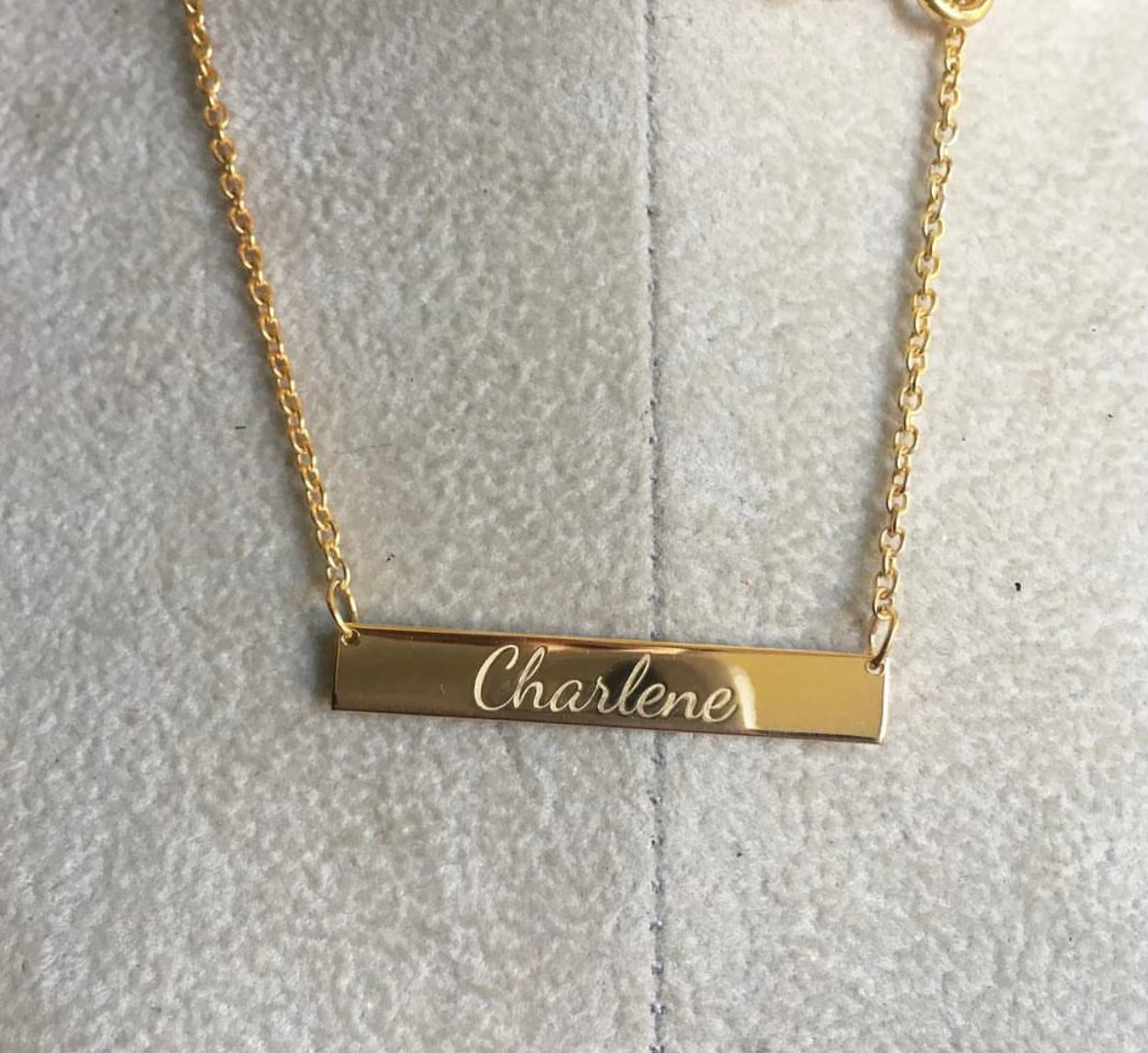 Gold Custom Bar Necklace