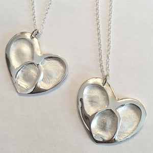 Triple Heart Fingerprint Necklace
