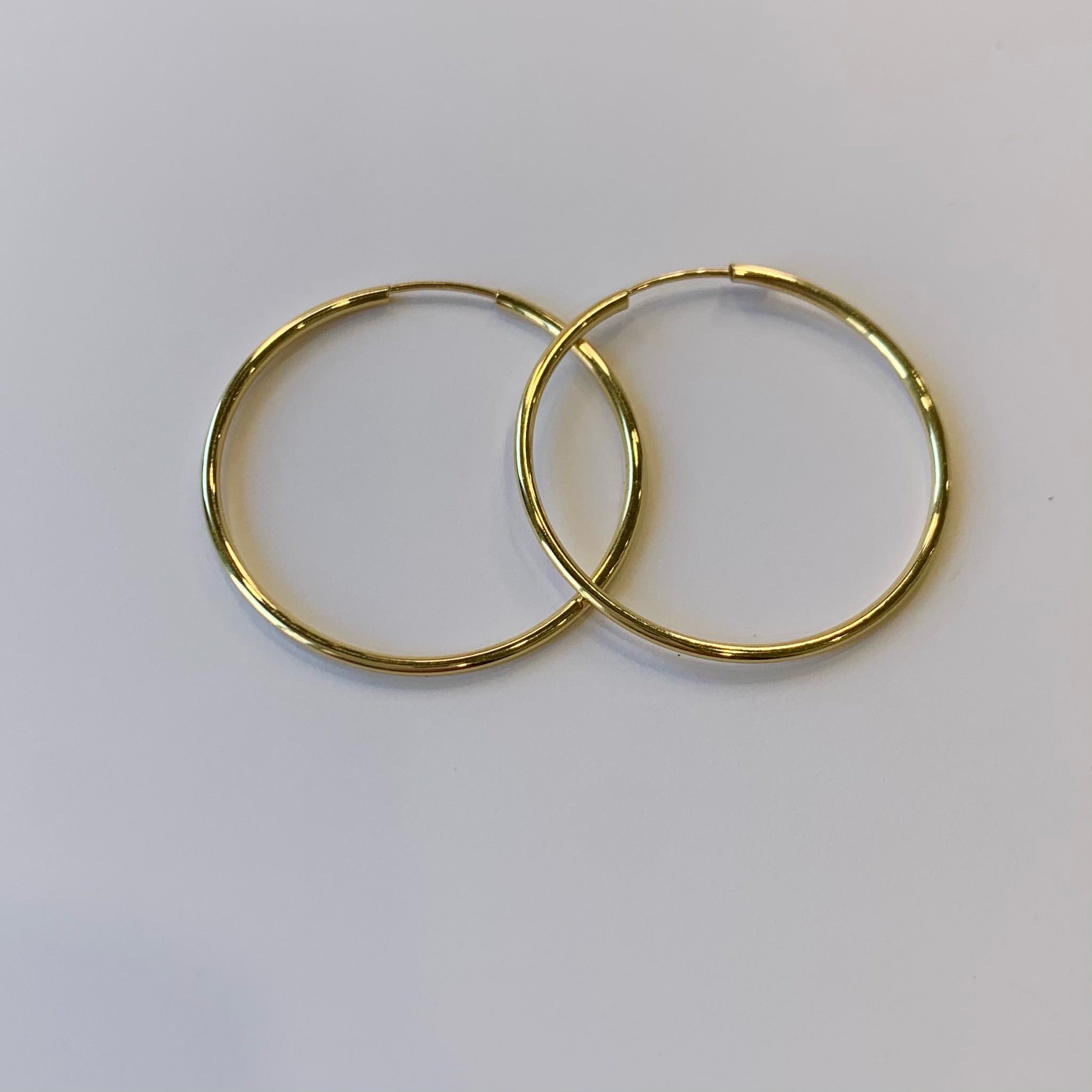 10K 1.1” Gold Hoops | Adriana McNeely Designer & Goldsmith