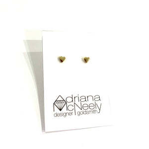 10K Gold Heart Studs | Adriana McNeely Designer & Goldsmith