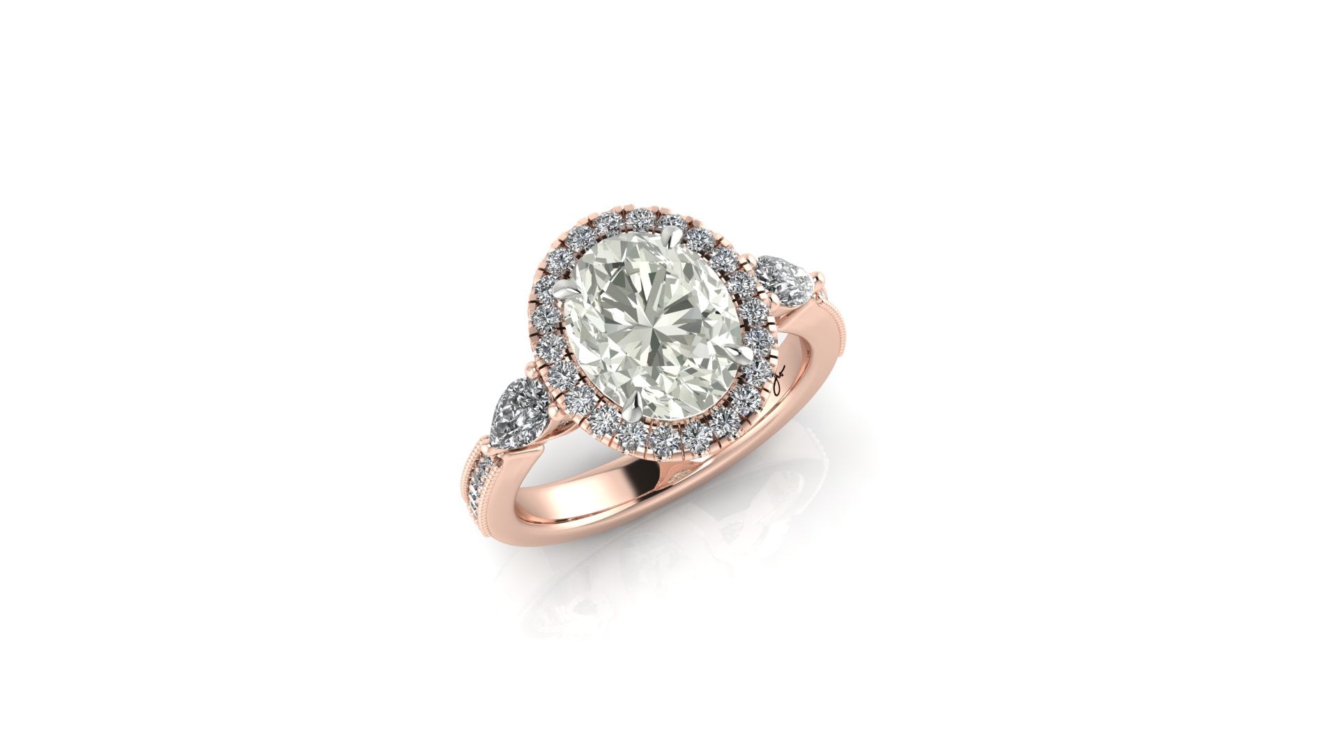 Custom 14k rose gold Moissanite engagement ring | Adriana McNeely Designer & Goldsmith