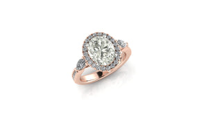 Custom 14k rose gold Moissanite engagement ring | Adriana McNeely Designer & Goldsmith