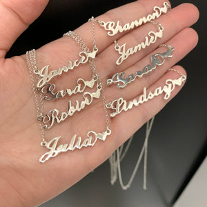 Name Necklace with a Heart