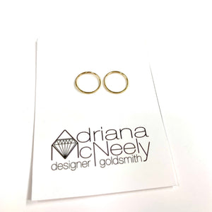 11mm Gold Sleeper Hoops | Adriana McNeely Designer & Goldsmith