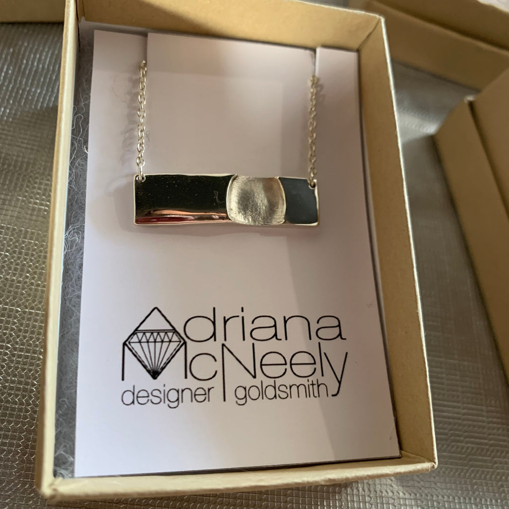Fingerprint Bar Necklace | Adriana McNeely Designer & Goldsmith