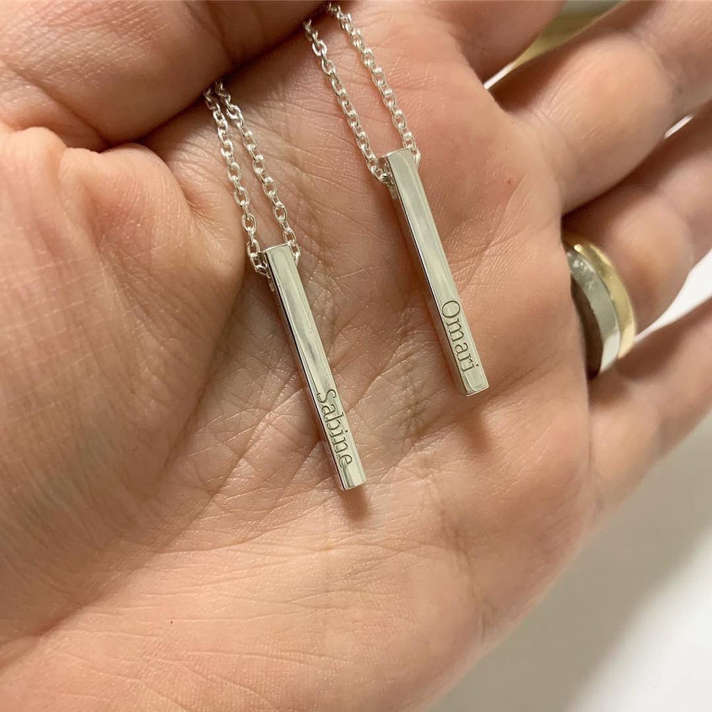 Custom order, 3 square bar necklaces | Adriana McNeely Designer & Goldsmith