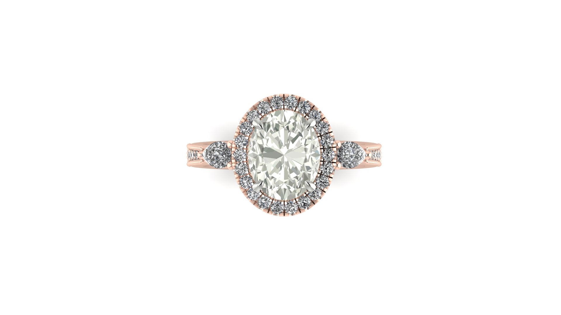 Custom 14k rose gold Moissanite engagement ring | Adriana McNeely Designer & Goldsmith