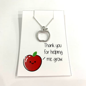 Sparkly Apple Outline Necklace