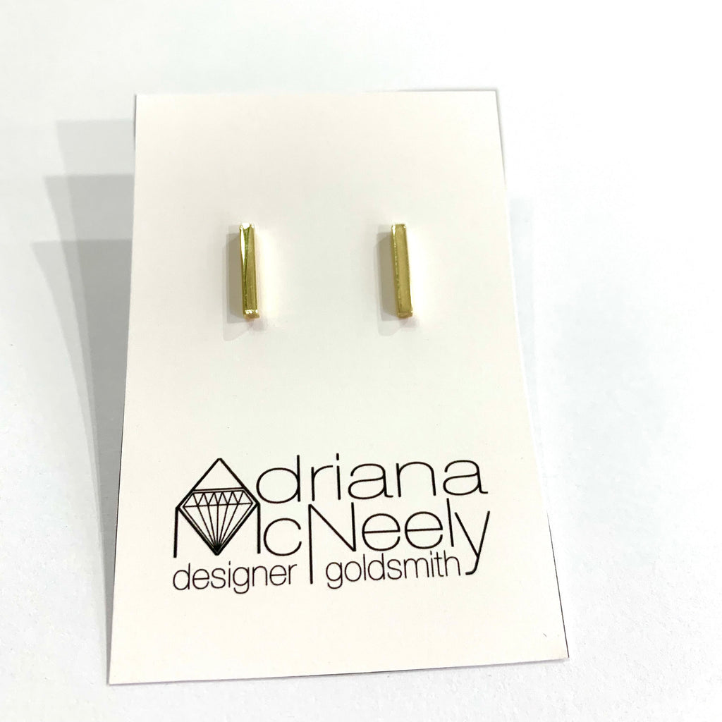 10K Gold Bar Studs | Adriana McNeely Designer & Goldsmith